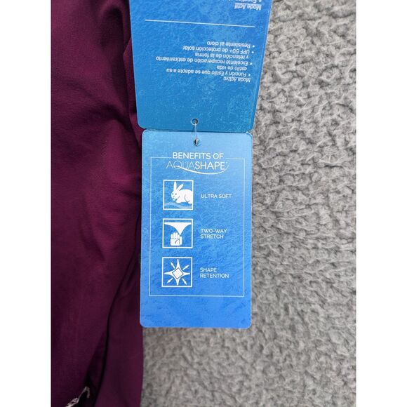 NWT Dolfin Aquashape Women's Moderate Scoop Back Purple One Piece Swimsuit sz 6 - Picture 8 of 12